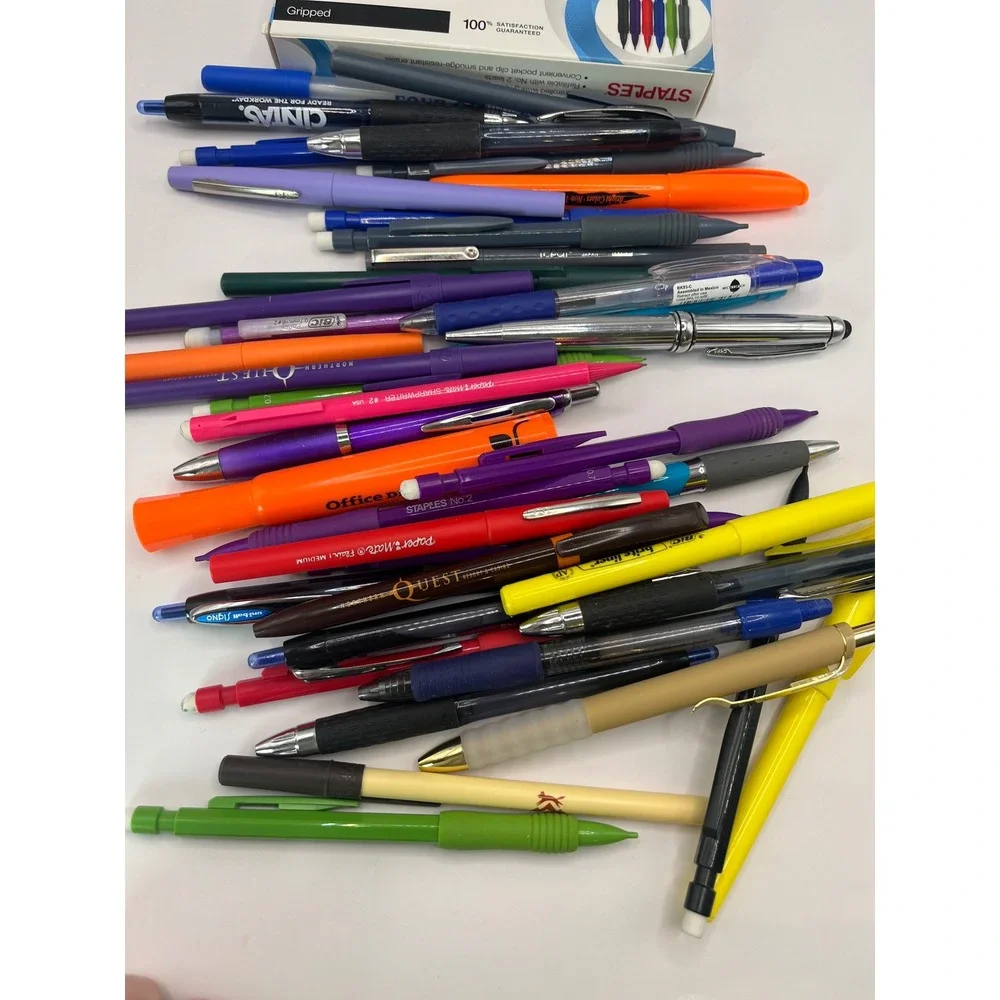 Mixed Writing Supplies Lot Staples Paper Mate BIC Pens Pencils Highlighters